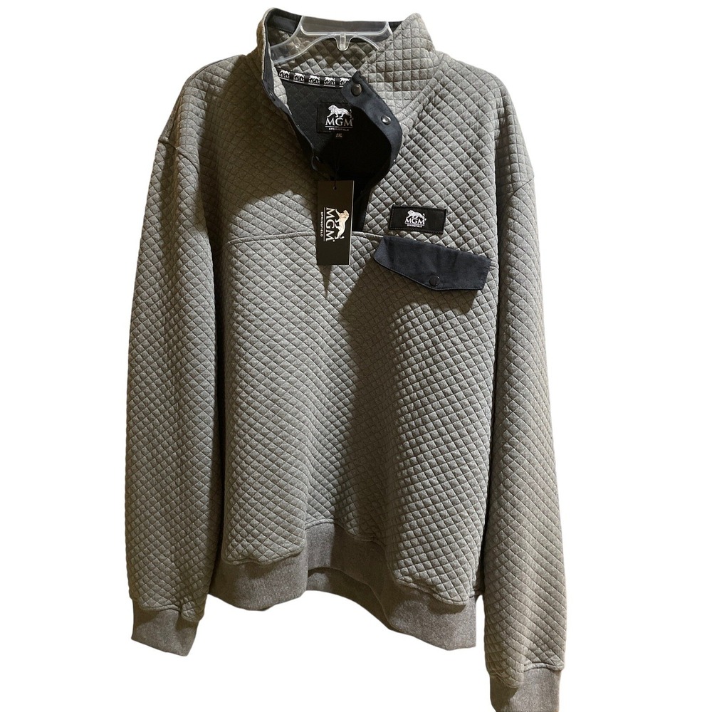MGM Springfield Men's 2XL Quarter Button Down Gray Jacket